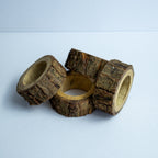 Bark Wood Napkin Ring - Set of 4