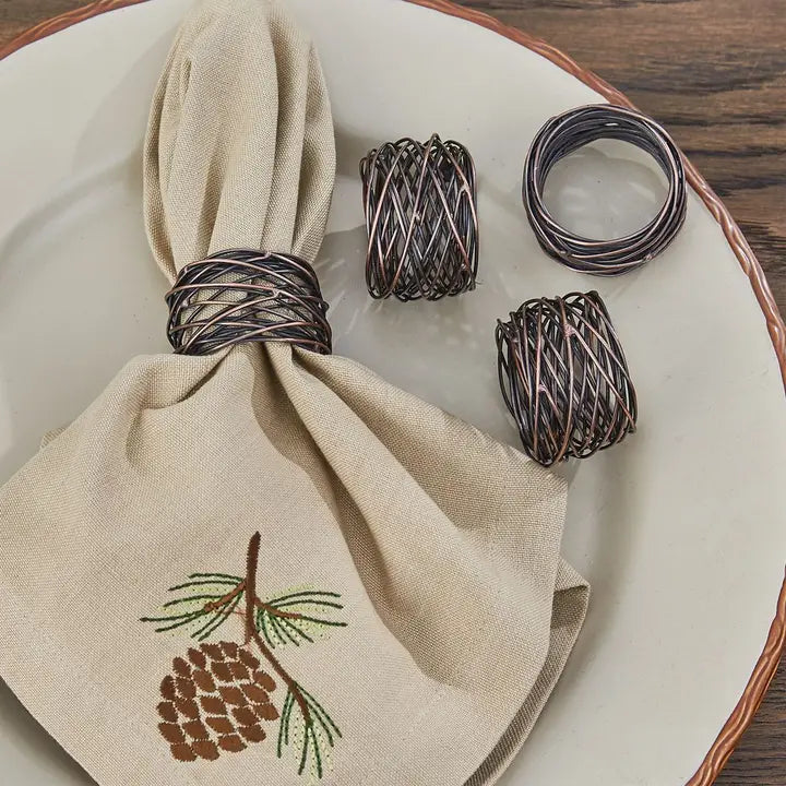 Copper Wire Cuff Napkin Ring - Set of 4