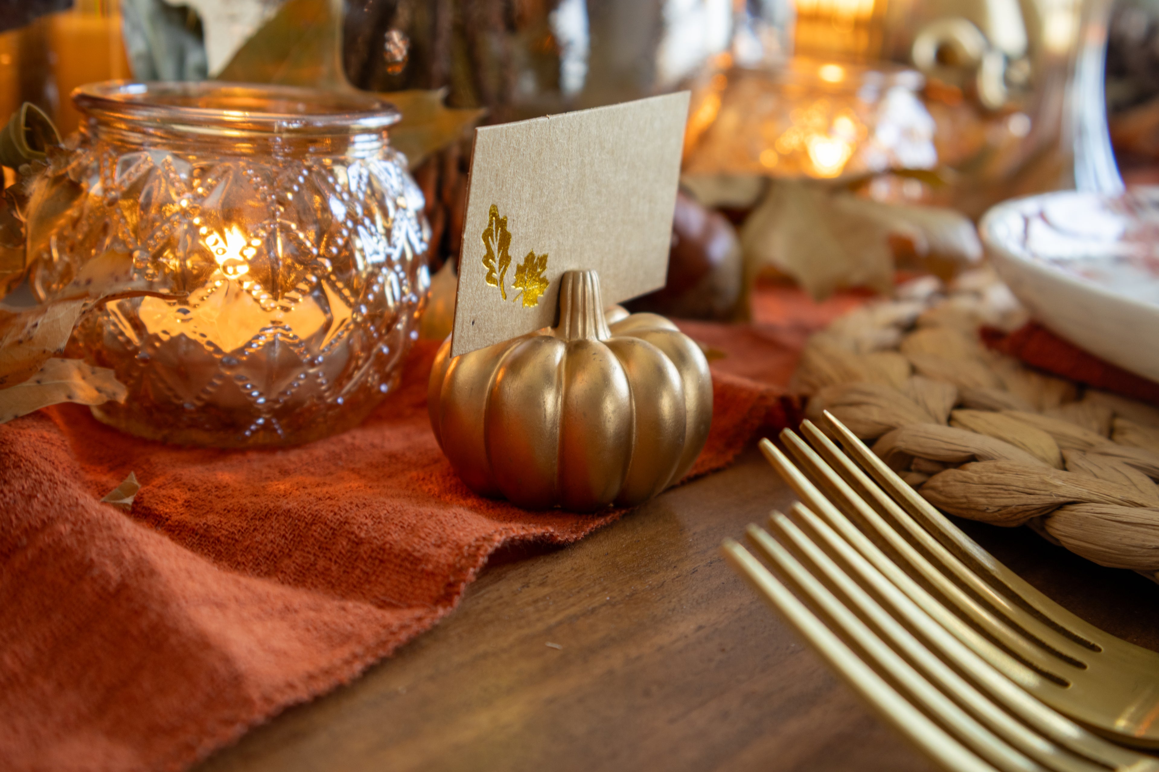 Pumpkin Placecard Holders - Set of 4