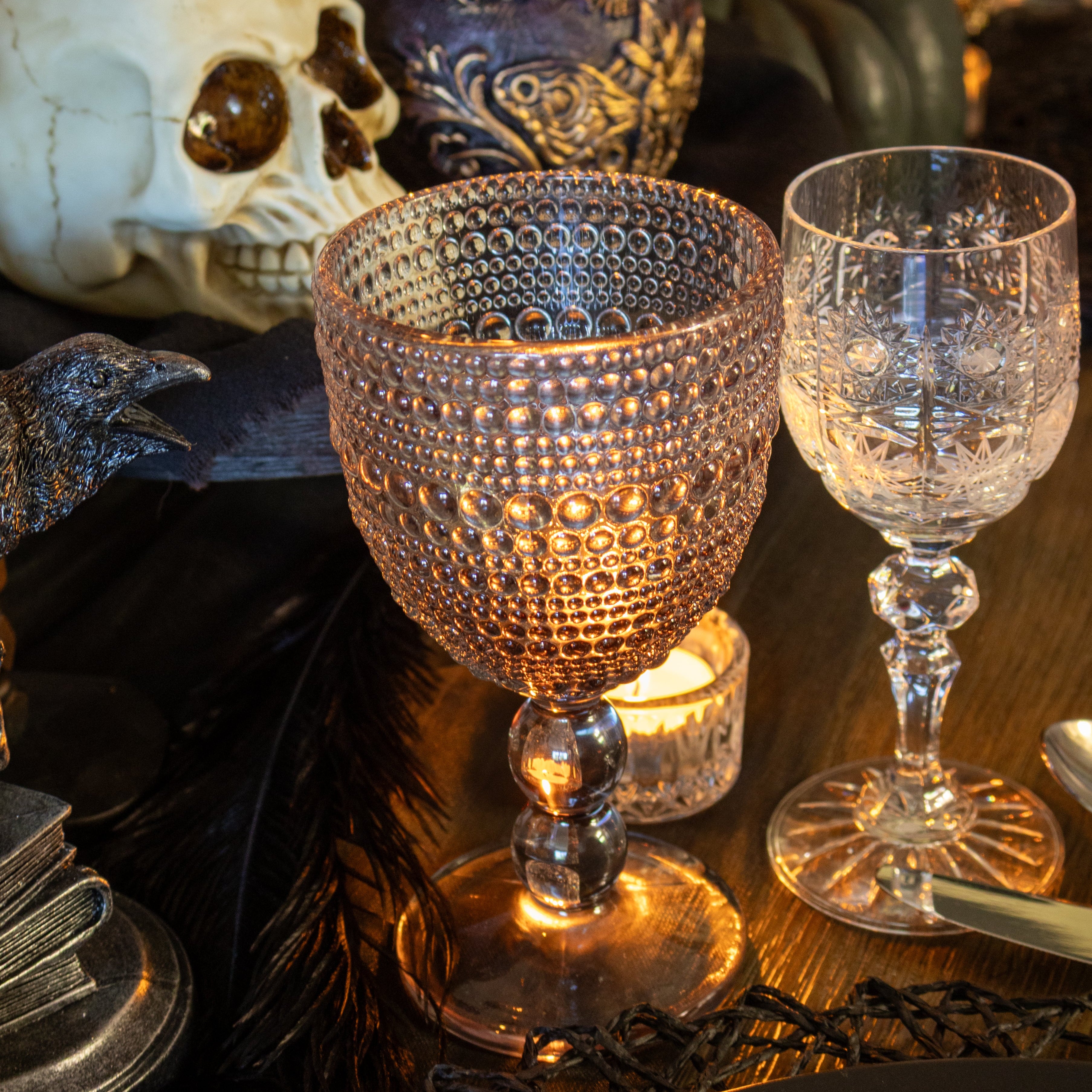 Rippled Glass Goblet