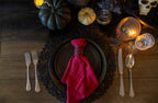 Burgundy Linen Fringe Napkins - Set of 4