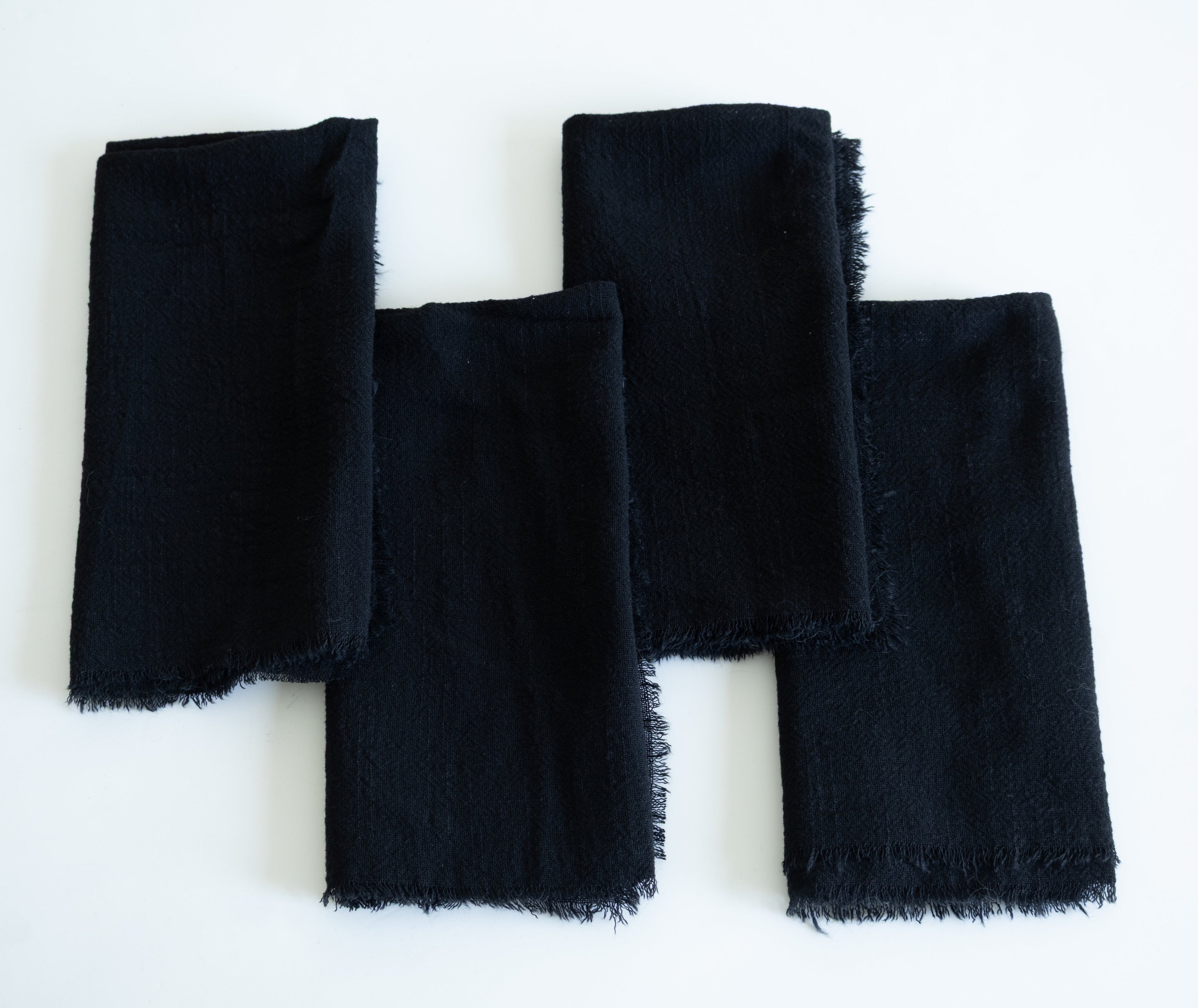 Linen Fringed Napkins - Set of 4