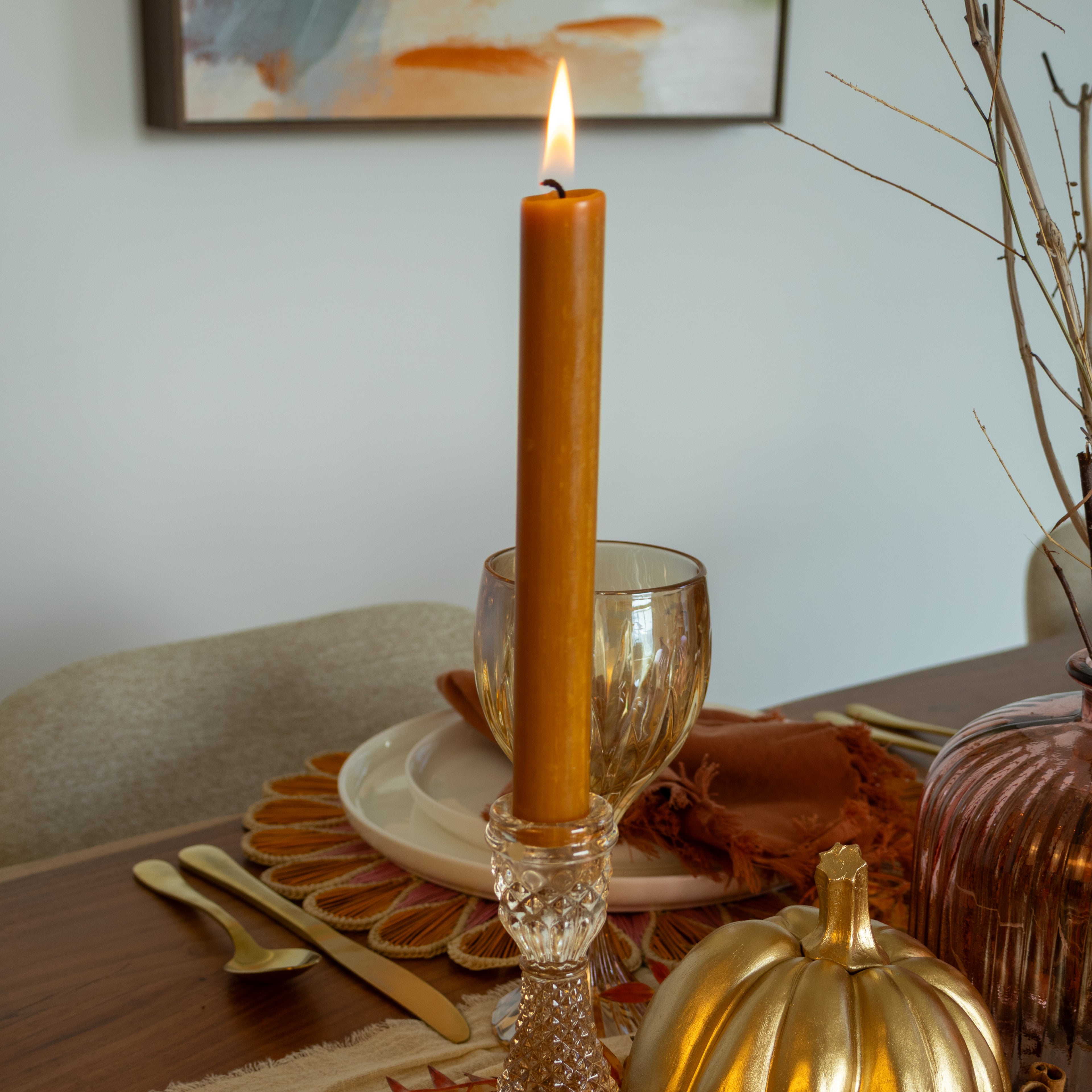 Honey Dinner Candles - Set of 2