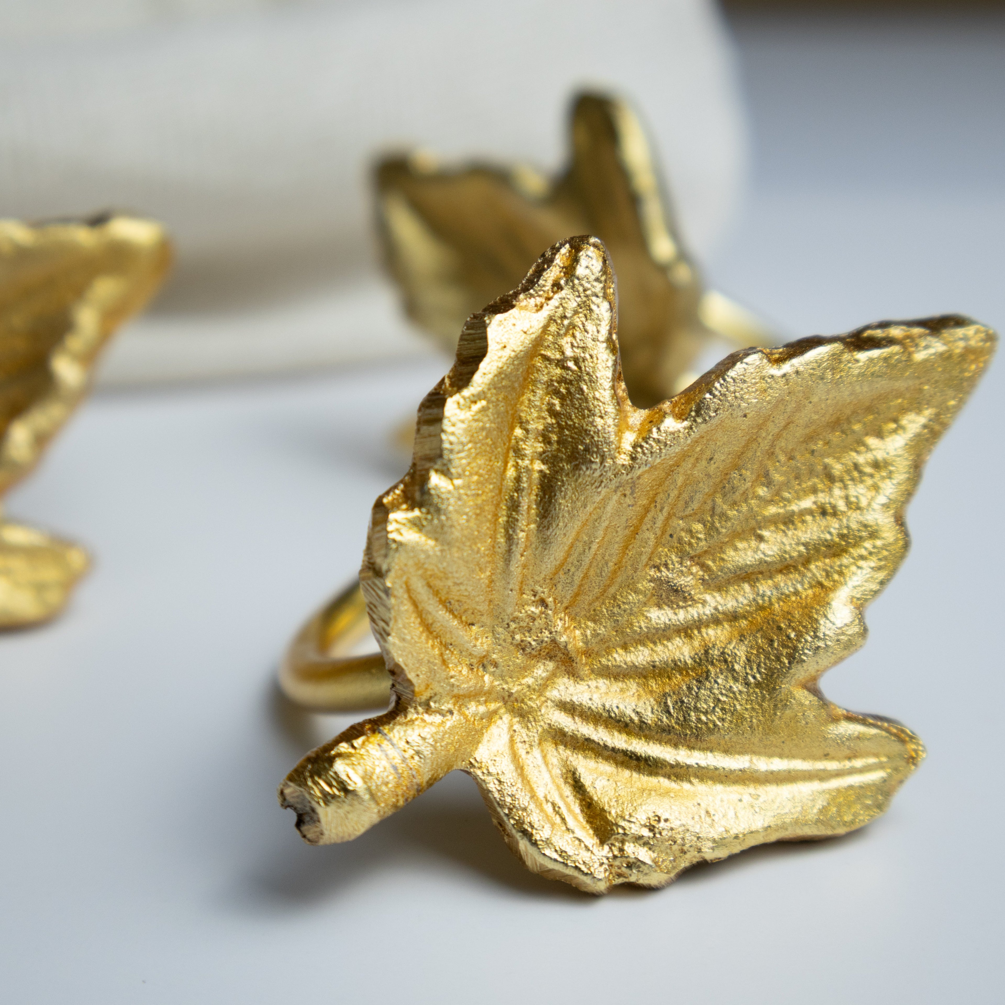 Gold Leaf Napkin Ring - Set of 4