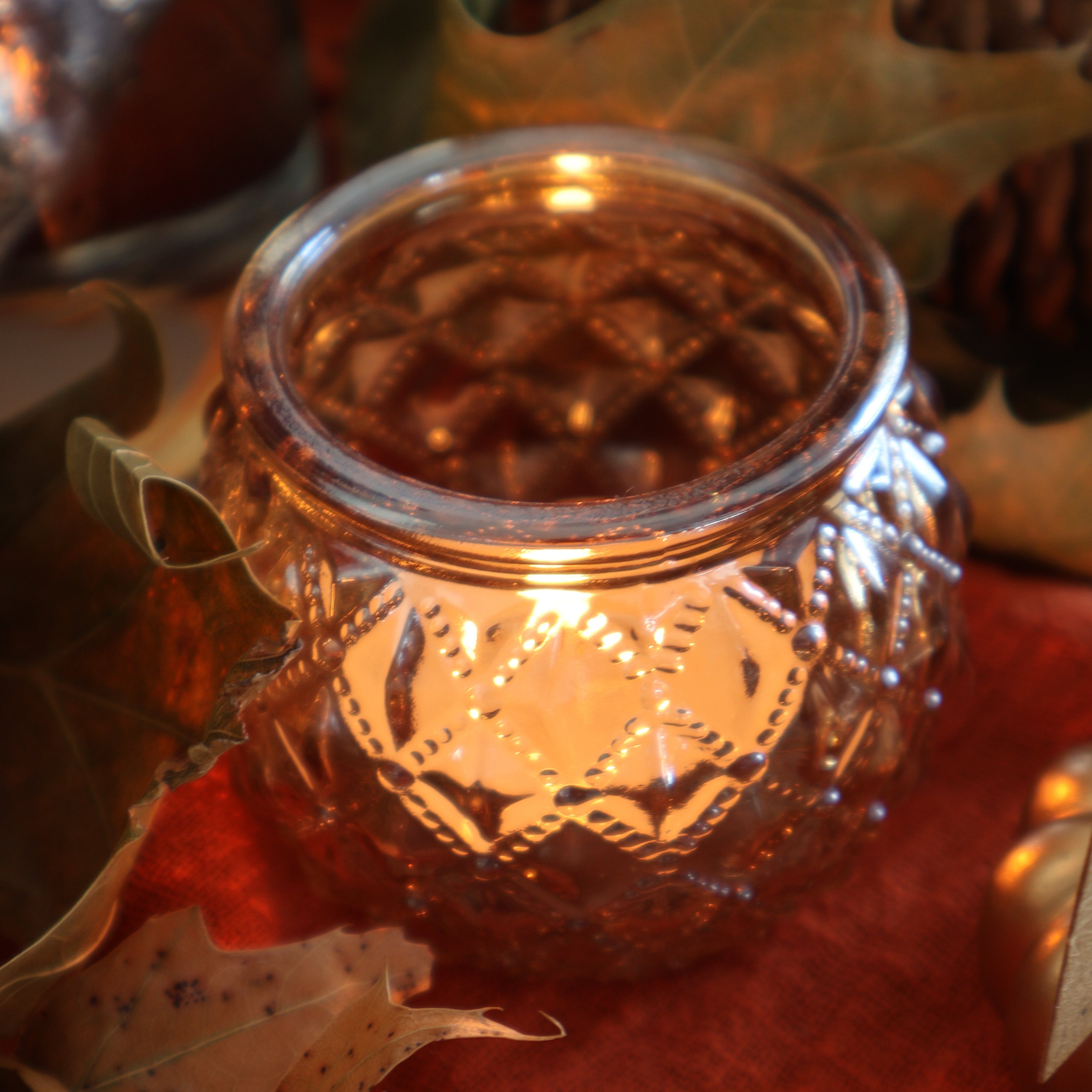 Bohemian Votive Glass Candle Holder | Set of 4