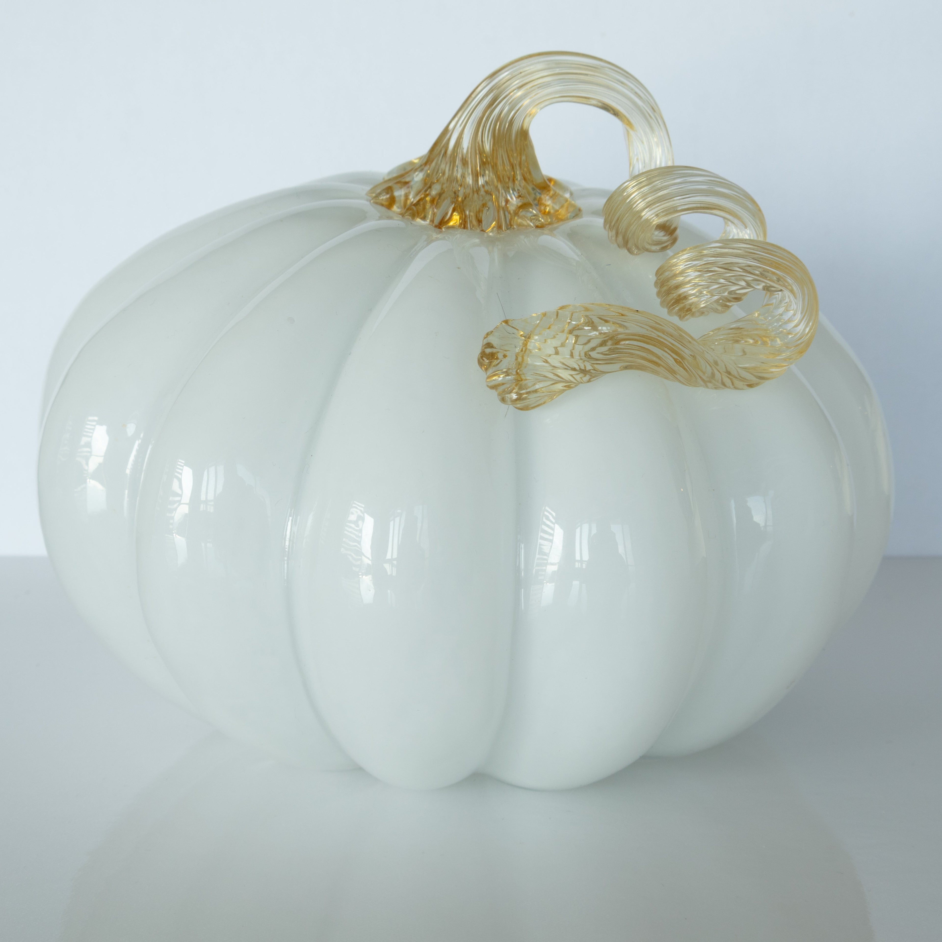 Ivory Glow Glass Pumpkin